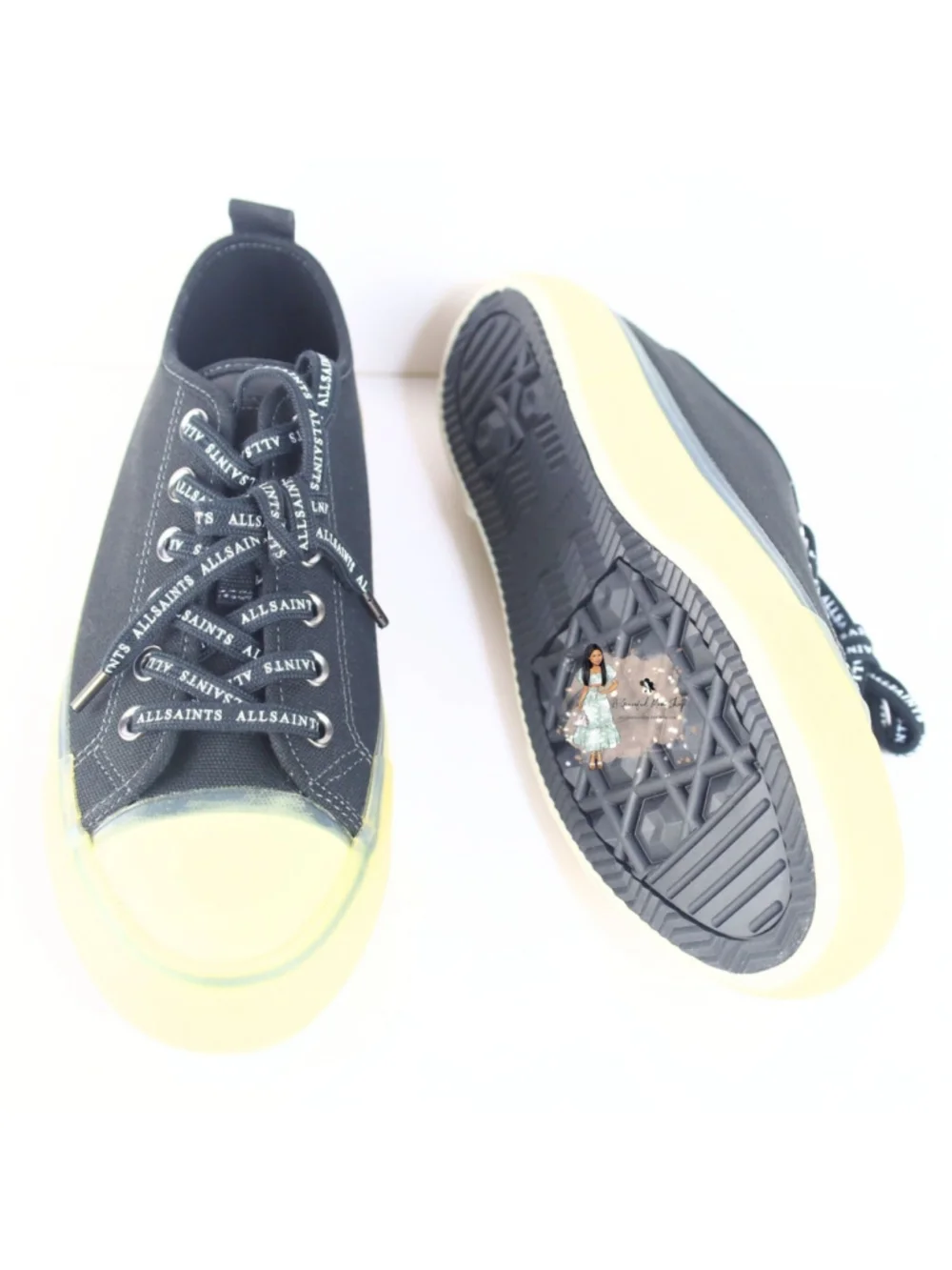 All Saints Jaxon Low Top Canvas Men Sneakers Black Size 10- 0111, 0121, 0123